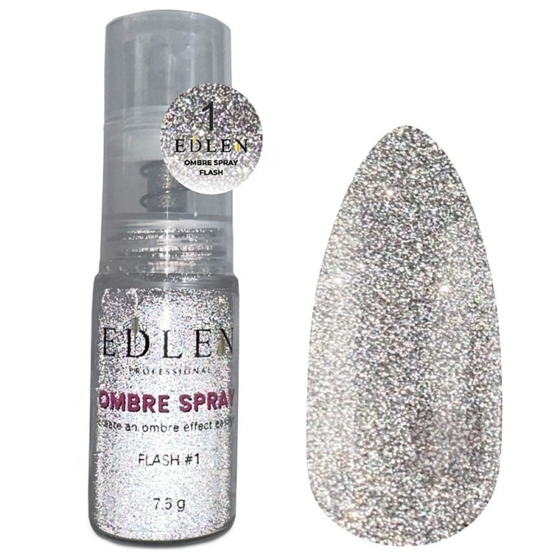 Edlen Ombre Spray Color Flash Спрей для эффекта омбре светоотражающий №01 Серебро, 7,5 гр