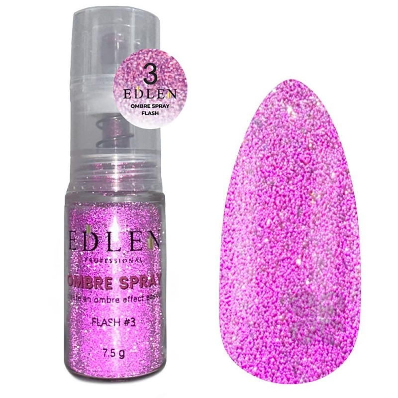 Edlen Ombre Spray Color Flash Спрей для эффекта омбре светоотражающий №03 Розовый, 7,5 гр