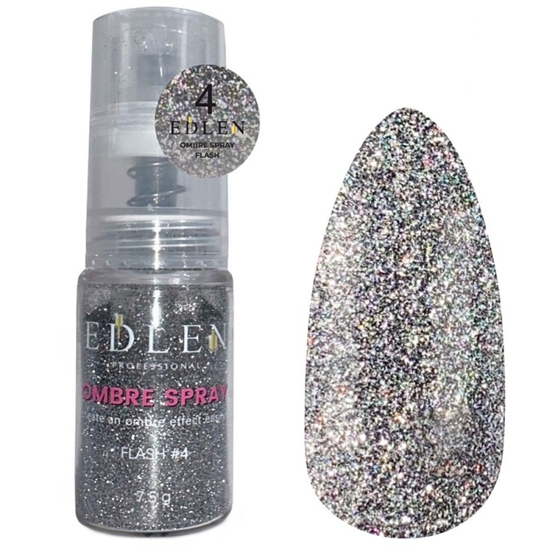 Edlen Ombre Spray Color Flash Спрей для эффекта омбре светоотражающий №04 Черный, 7,5 гр