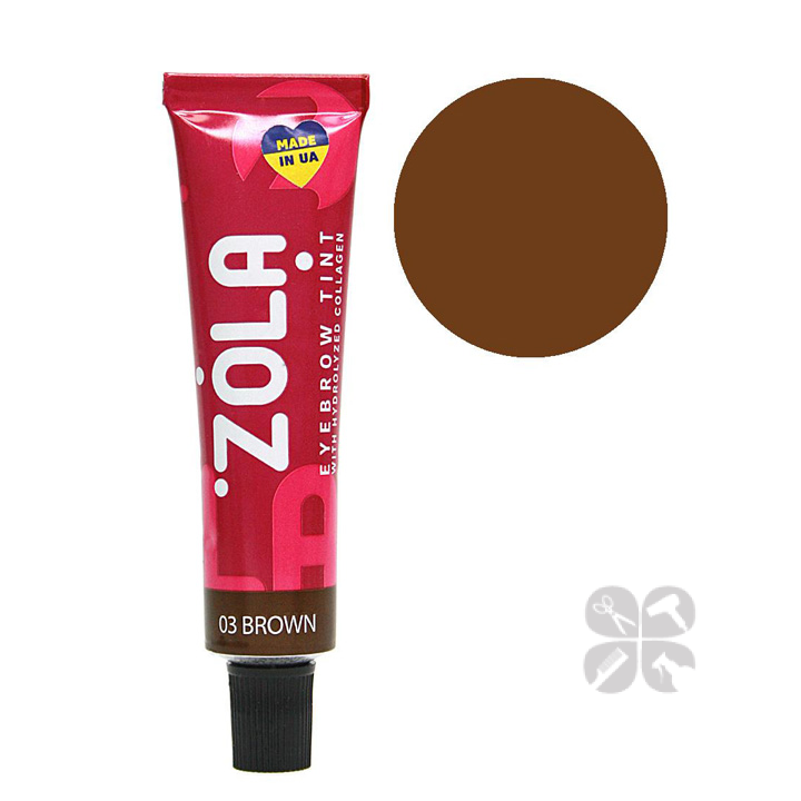 ZOLA Eyebrow Tint краска для бровей с коллагеном №03 Brown, 15 мл