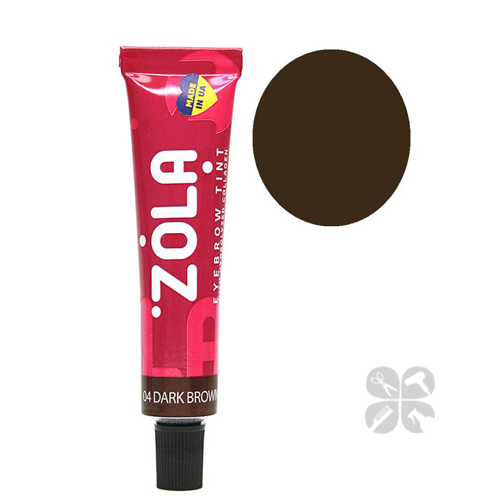 ZOLA Eyebrow Tint краска для бровей с коллагеном №04 Dark Brown, 15 мл