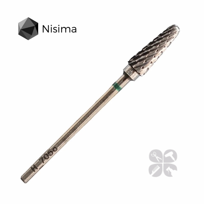 Nisima Насадка для фрезера твердосплав зеленый конус H_705cK
