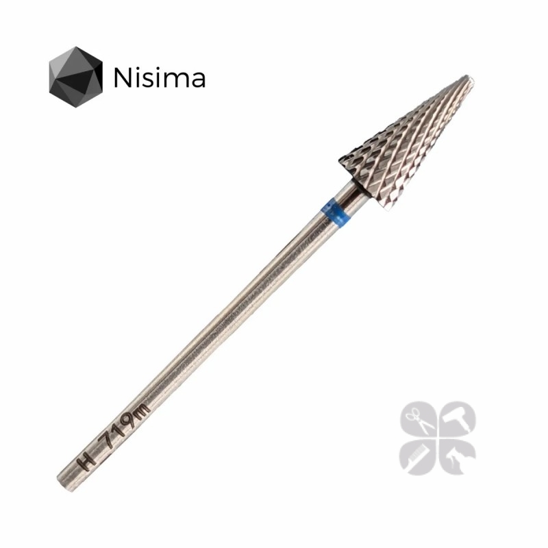 Nisima Насадка для фрезера твердосплав синий острый конус H_719mK