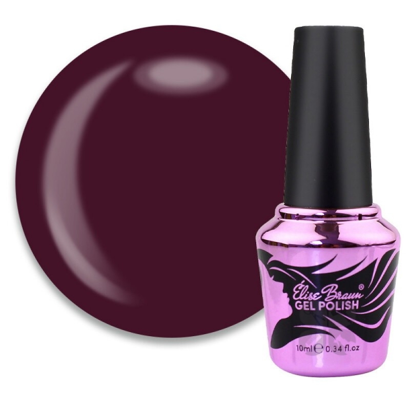 Elise Braun gel polish гель лак темный баклажан №002, 10 мл