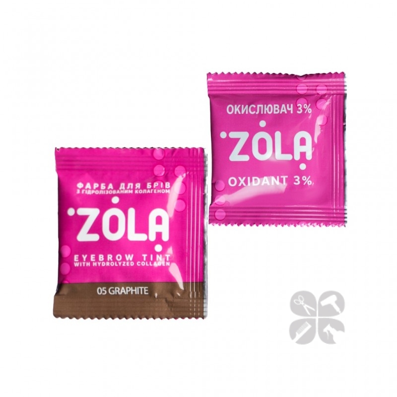 ZOLA Eyebrow Tint краска для бровей с коллагеном №05 Graphite САШЕ + окислитель, 5 мл