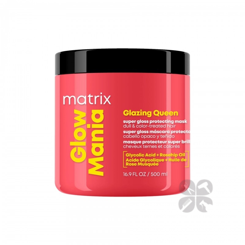 Matrix Glow Mania Glazing Queen Маска для интенсивной защиты цвета и блеска окрашенных волос, 500 мл