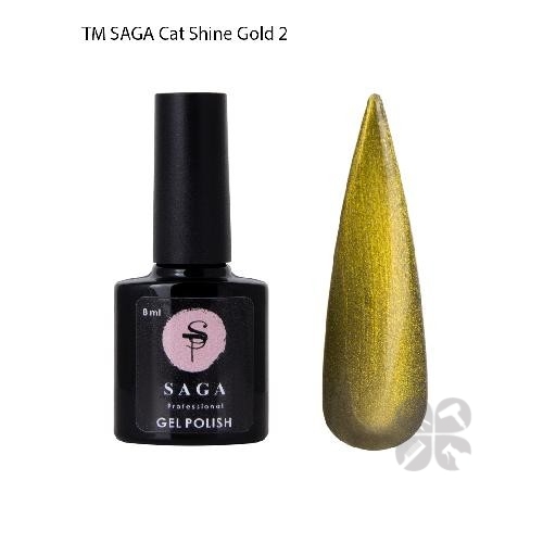 Saga Professional гель-лак Cat Shine Кошачий глаз №02 Gold, 8 мл
