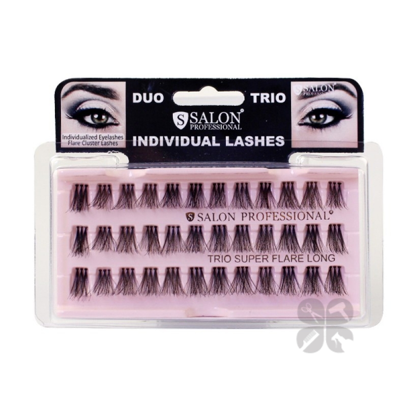 Salon Professional TRIO flare Super LONG black Ресницы в пучках тройные черные 14 мм