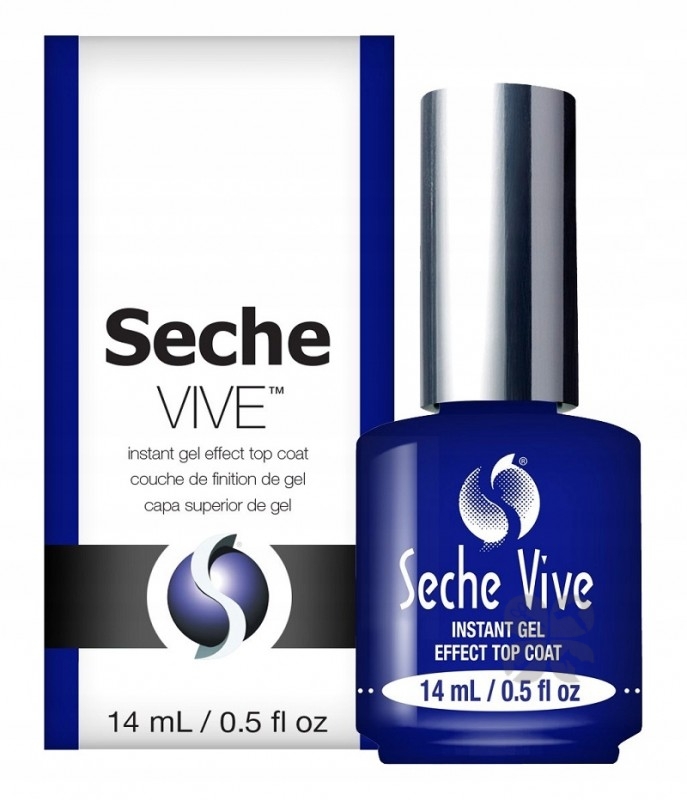 Seche VIVE Instant Gel Effect Top Coat быстросохнущее верхнее покрытие с эффектом гелевых ногтей, 14 мл